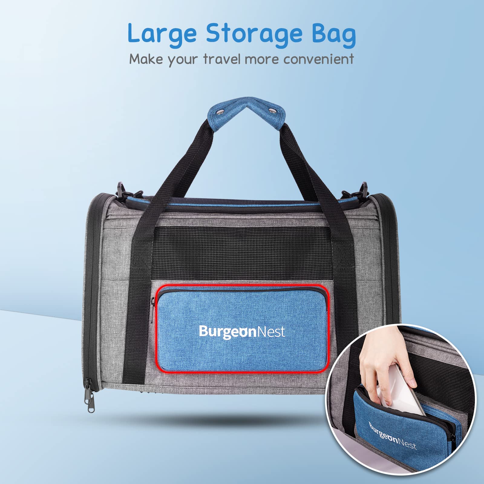 BurgeonNest cremalleras antideslizantes para evitar que la mascota escape durante el viaje.