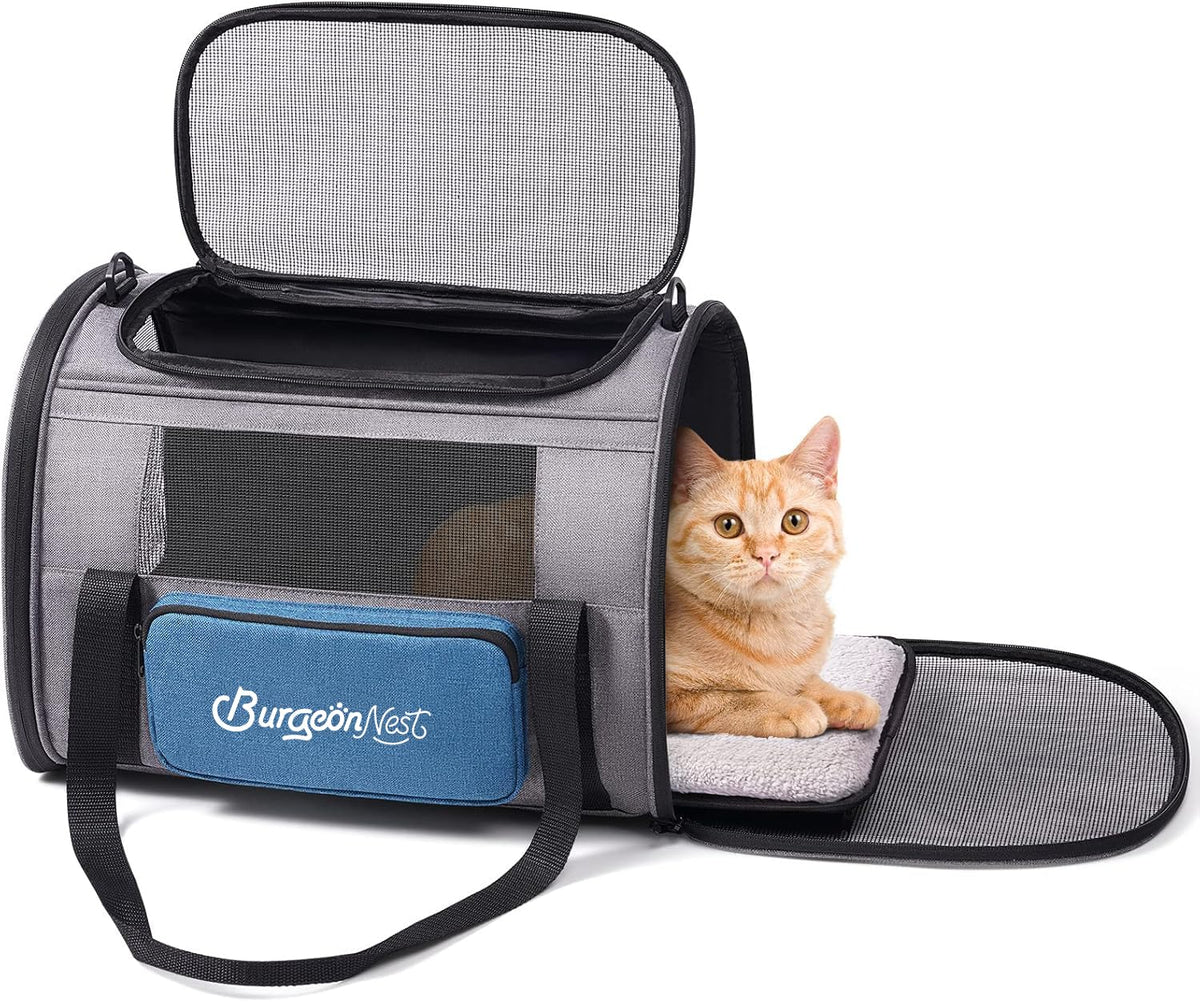 BurgeonNest porta-gato, aprobado para avión, tamaño compacto para viajar seguro