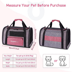 BurgeonNest transportín con bolsa lateral rosa para accesorios prácticos.