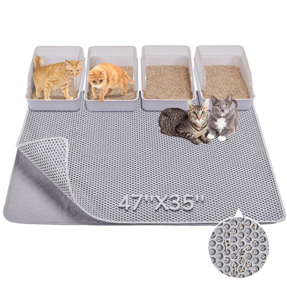 BurgenNest alfombra para arena de gato gris, protege el suelo.
