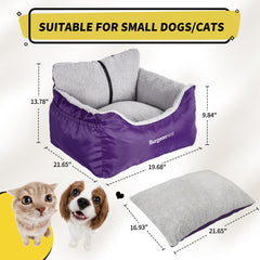 BurgeonNest asiento-perro-pequeno-bolsillos facilita almacenamiento durante el viaje