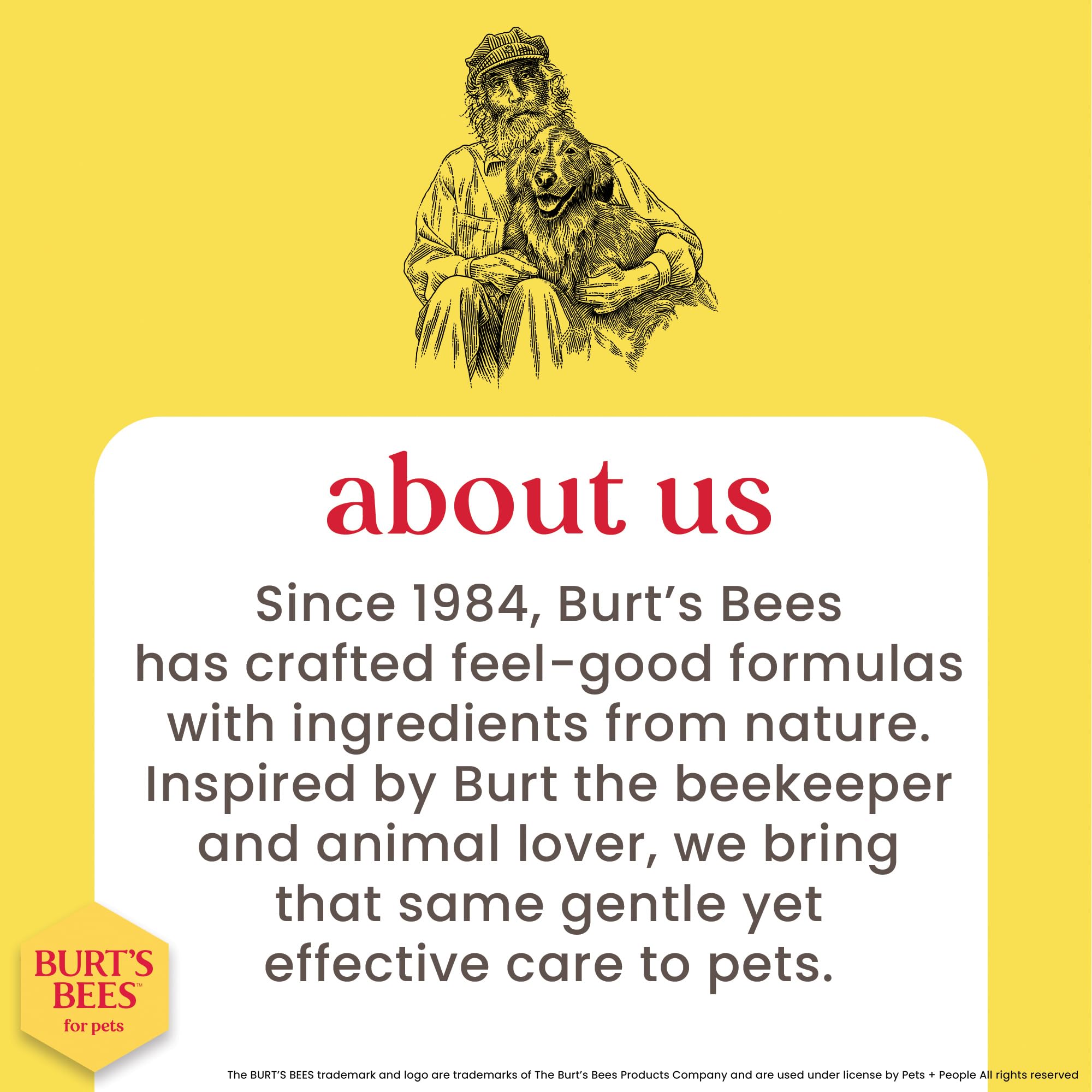 BURT'S BEES FOR PETS libres de crueldad y ética de marca.