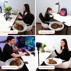 ButtonwoodNest percha-gato-escritorio: soporte estable para observar desde tu mesa.