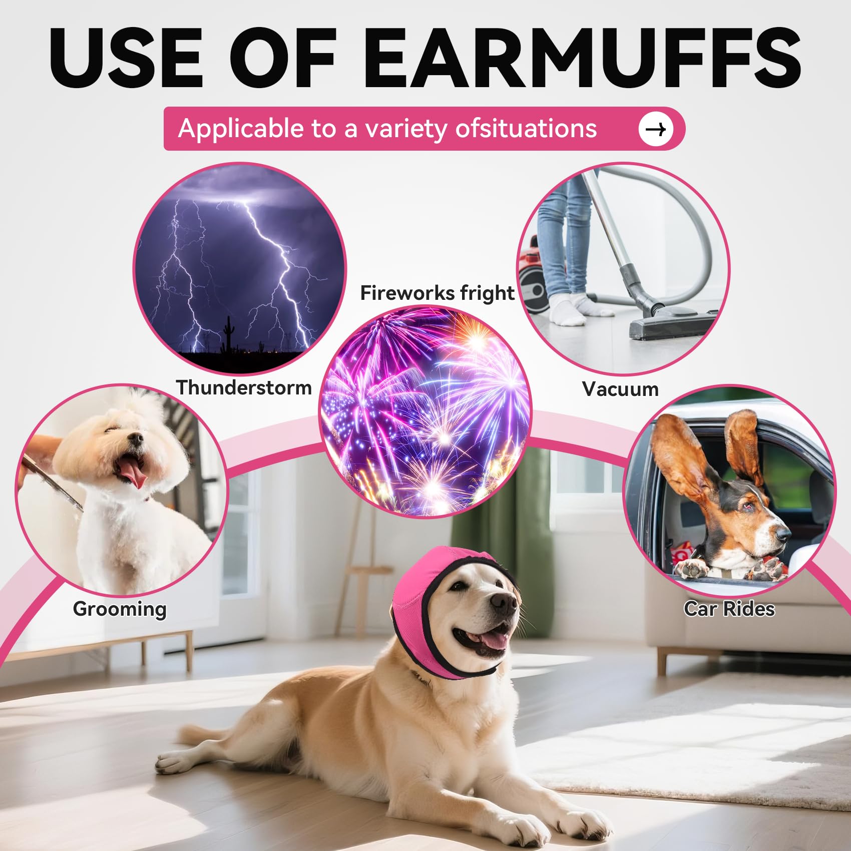 BUWZUJR Cubre-Orejas para Perro, uso durante baño y aseo, protección de oídos