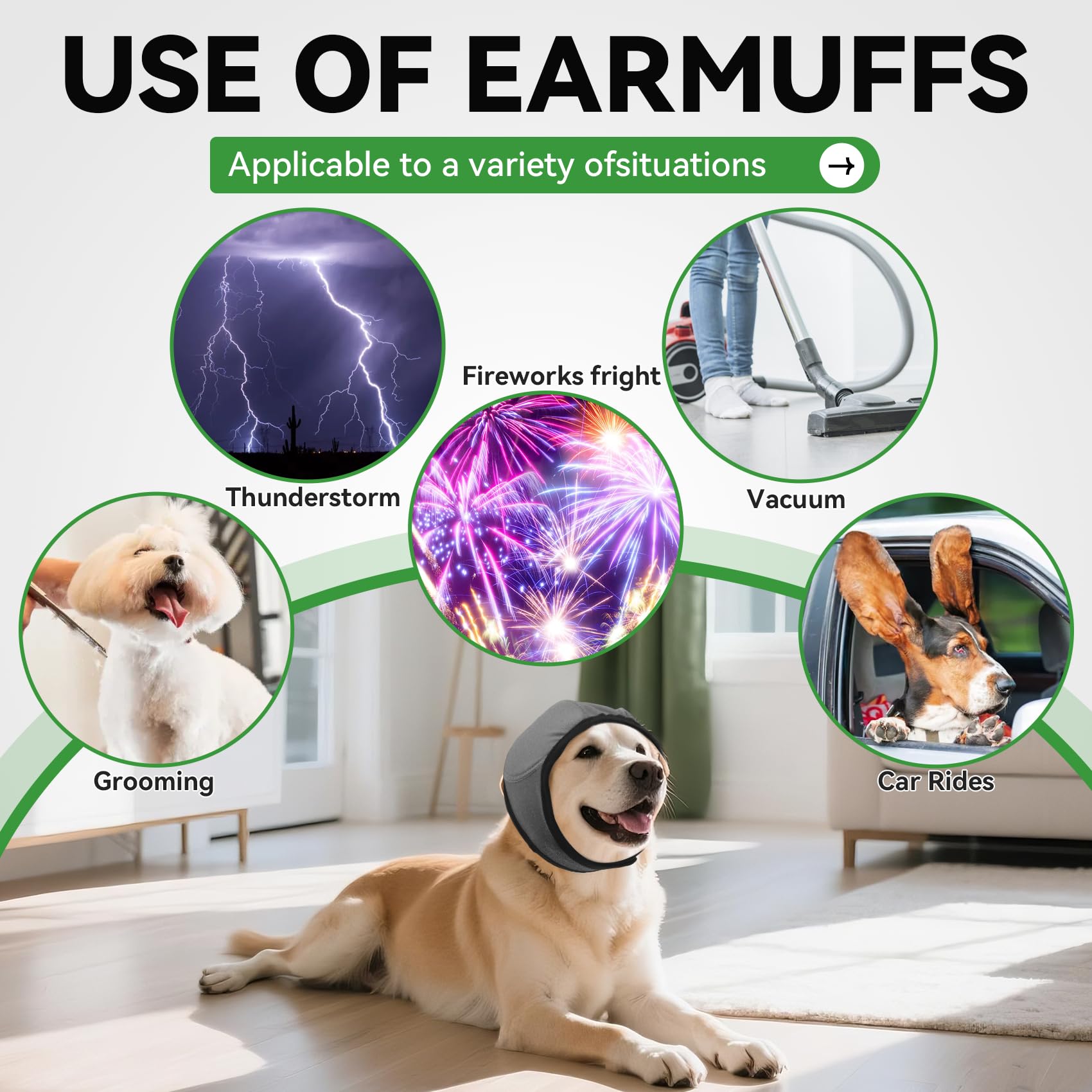 BUWZUJR protector-orejas-perro-durable-facil-limpiar para uso diario y limpieza rápida.