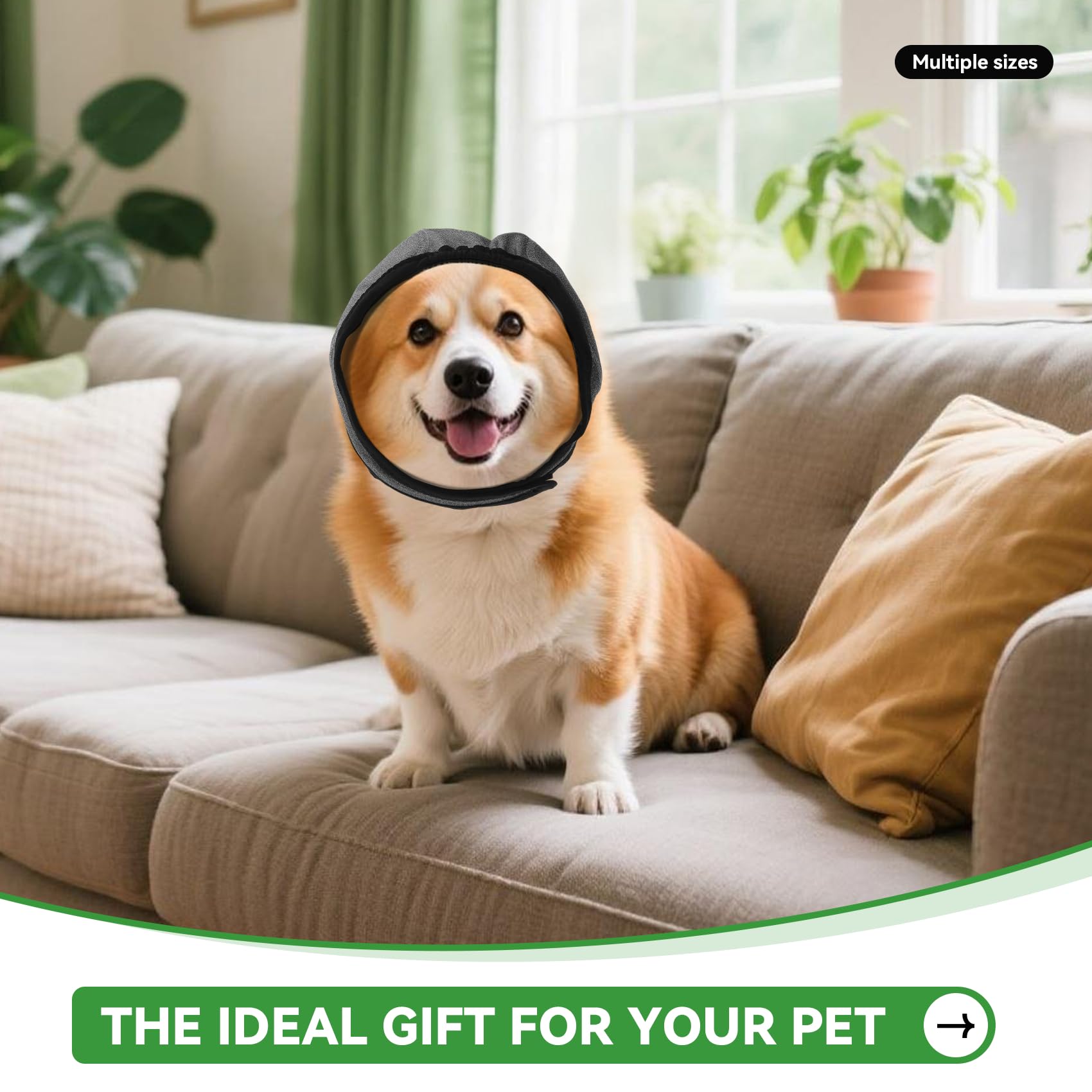 BUWZUJR protector-orejas-perro-talla-grande-ideal para perros medianos y grandes.