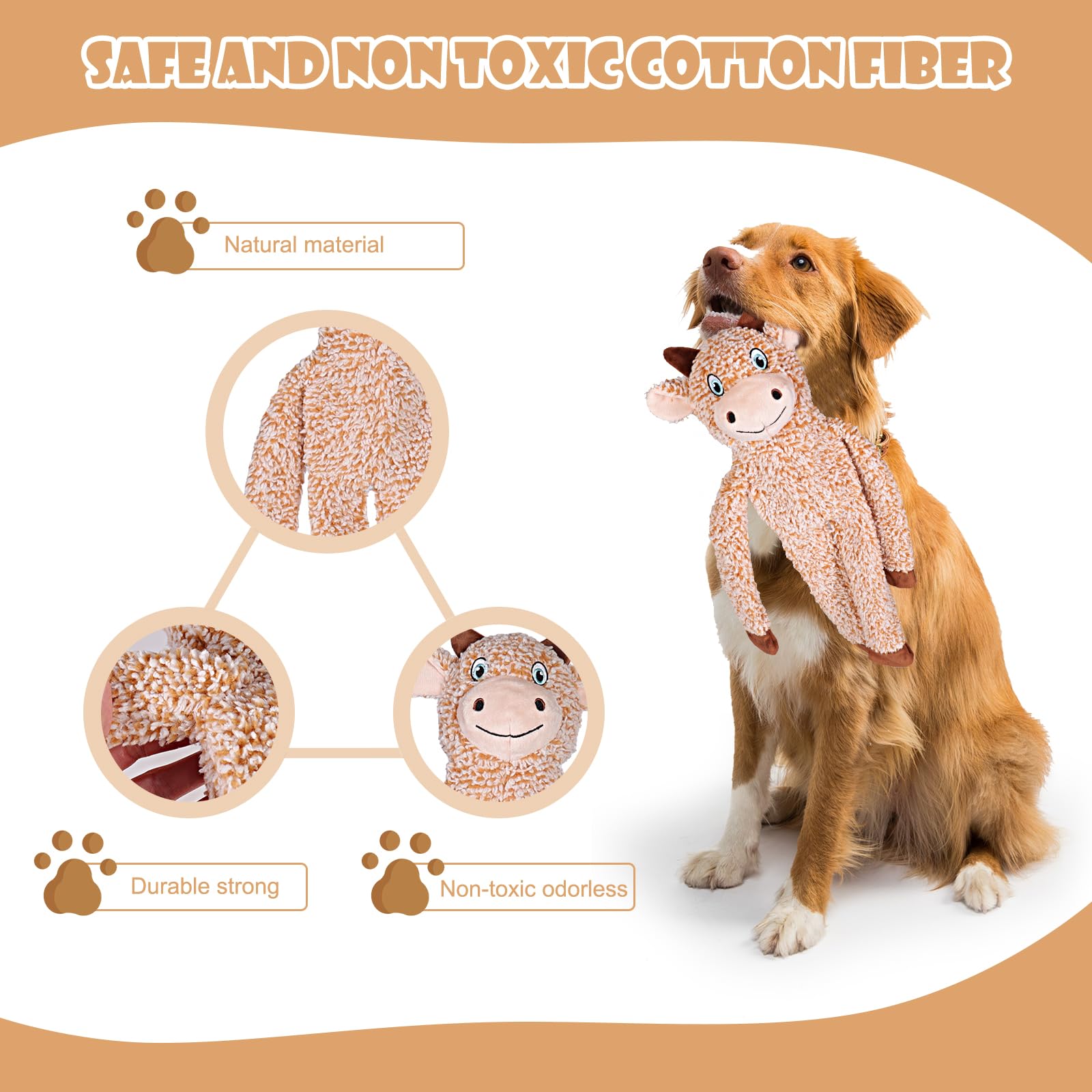 BUYPOW Juguete mapache peluche suave, cómodo para perros