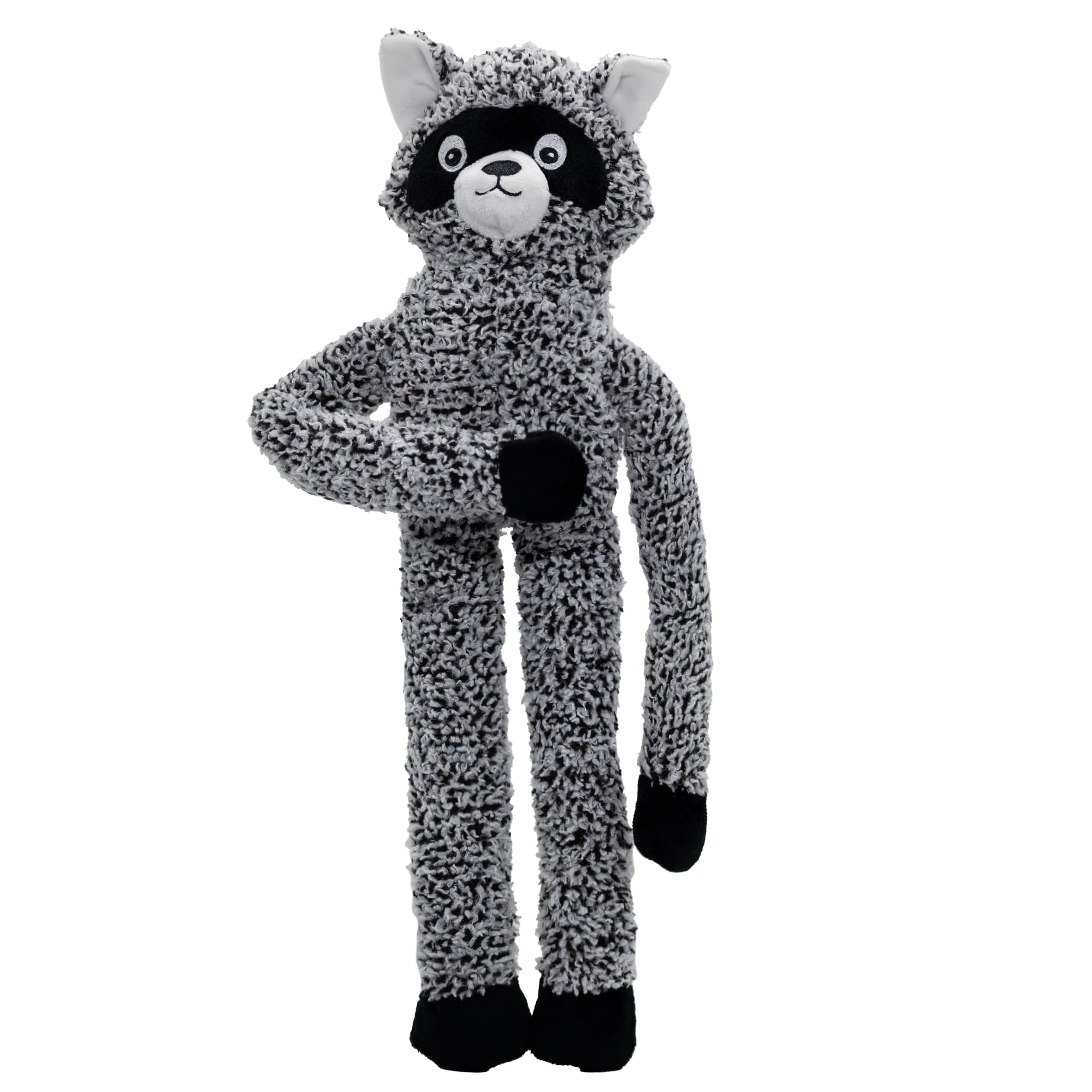 BUYPOW Juguete mapache sin relleno para perros grandes, ideal para masticar y entretenerse