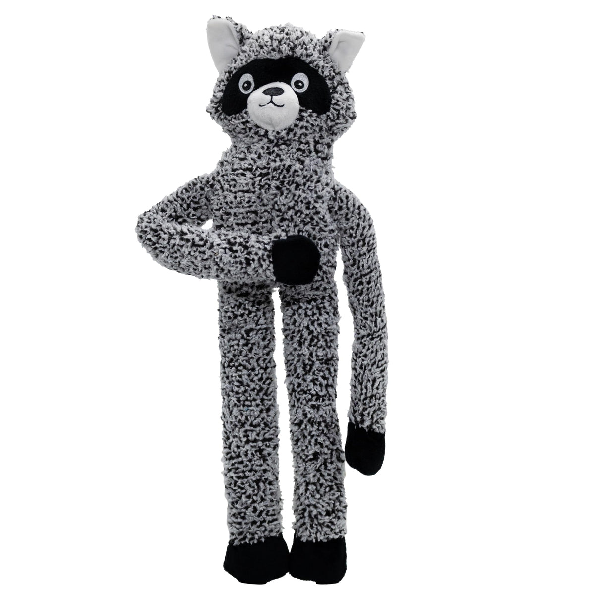 BUYPOW Juguete mapache sin relleno para perros grandes, ideal para masticar y entretenerse
