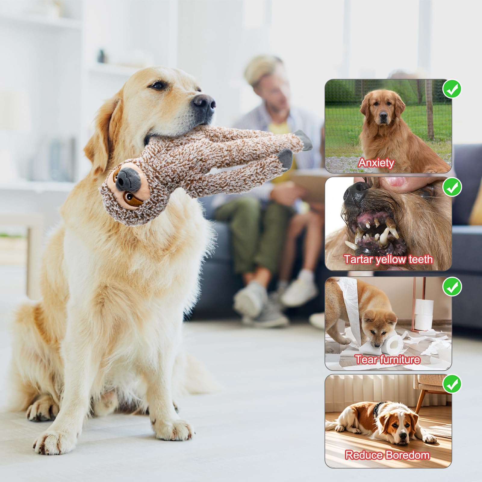 Juguete Shuse con chirrido crujiente para perros grandes, ideal para juegos activos.