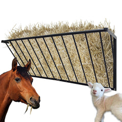 BUYYAH comedero-heno para caballos montado en pared con acceso estable.