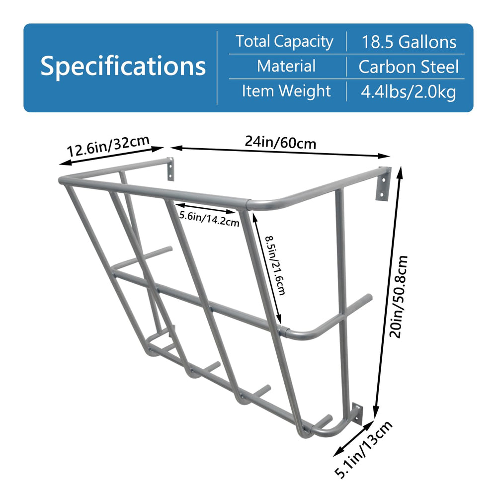 BUYYAH alimentador de heno para cabras vista lateral con montaje en pared