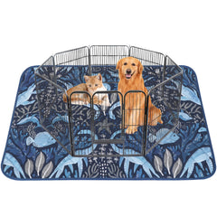 BVAGSS almohadilla lavable para perros, enfoque Dino azul marino, absorbe humedad y protege el suelo.