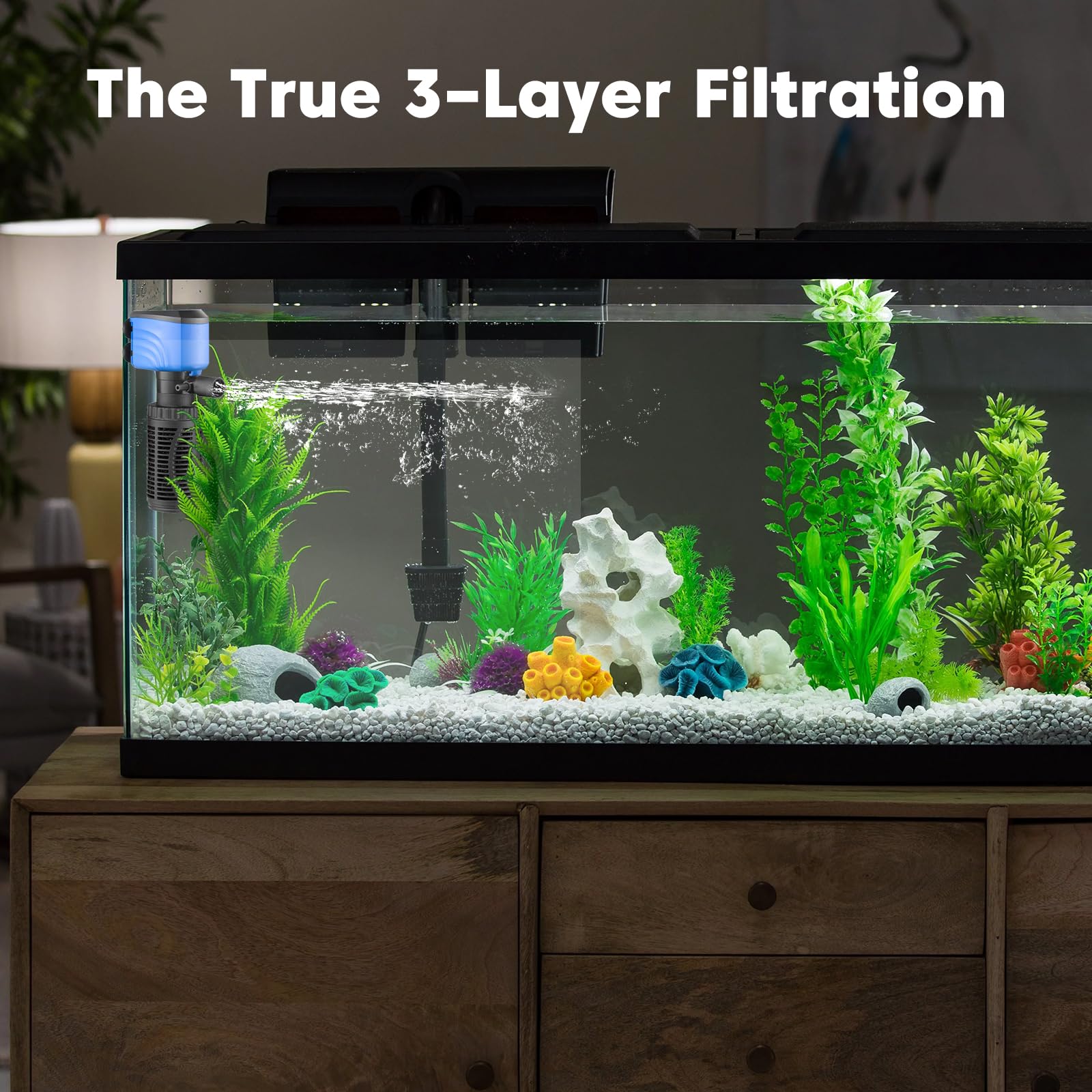 BVOPLME filtro acuario mantenimiento filtrado cristal mejora claridad del agua.