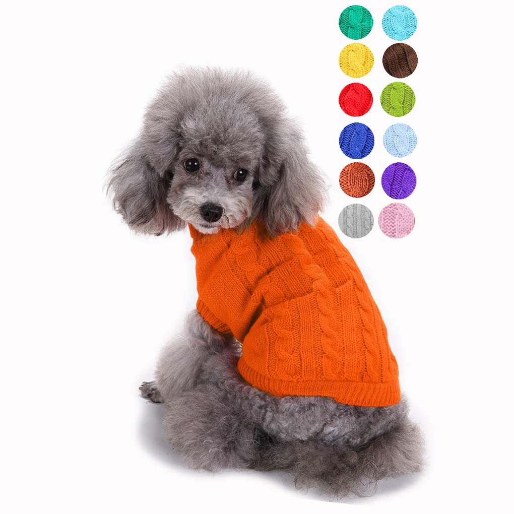 Bwealthest sueter para perro, vista frontal con cuello alto, ideal para paseos invernales