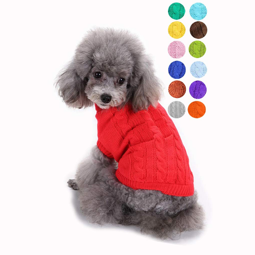 Suéter Bwealthest para perro cuello tortuga rojo talla pequeña para paseos