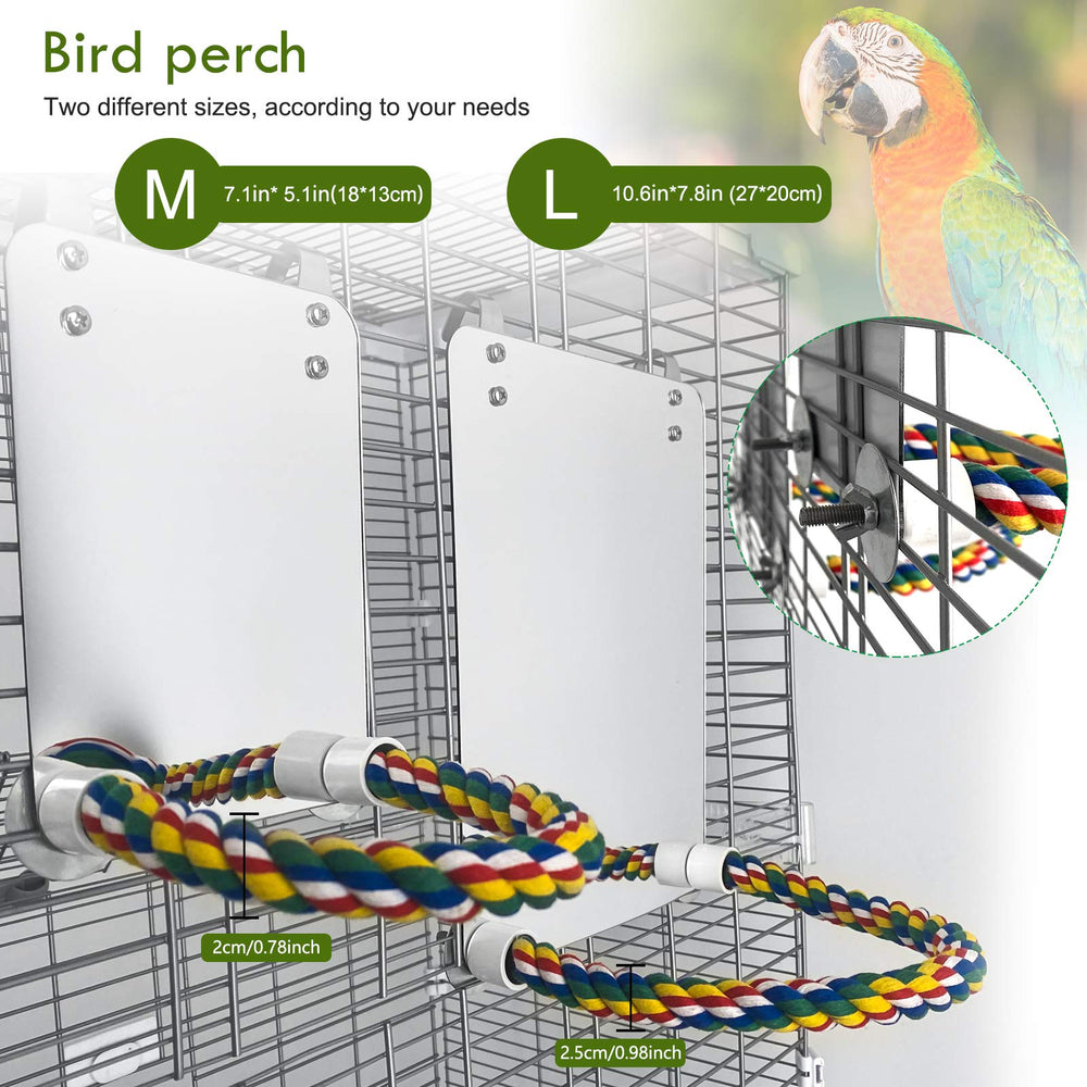 BWOGUE accesorio de jaula con espejo y percha, ideal para exploración.