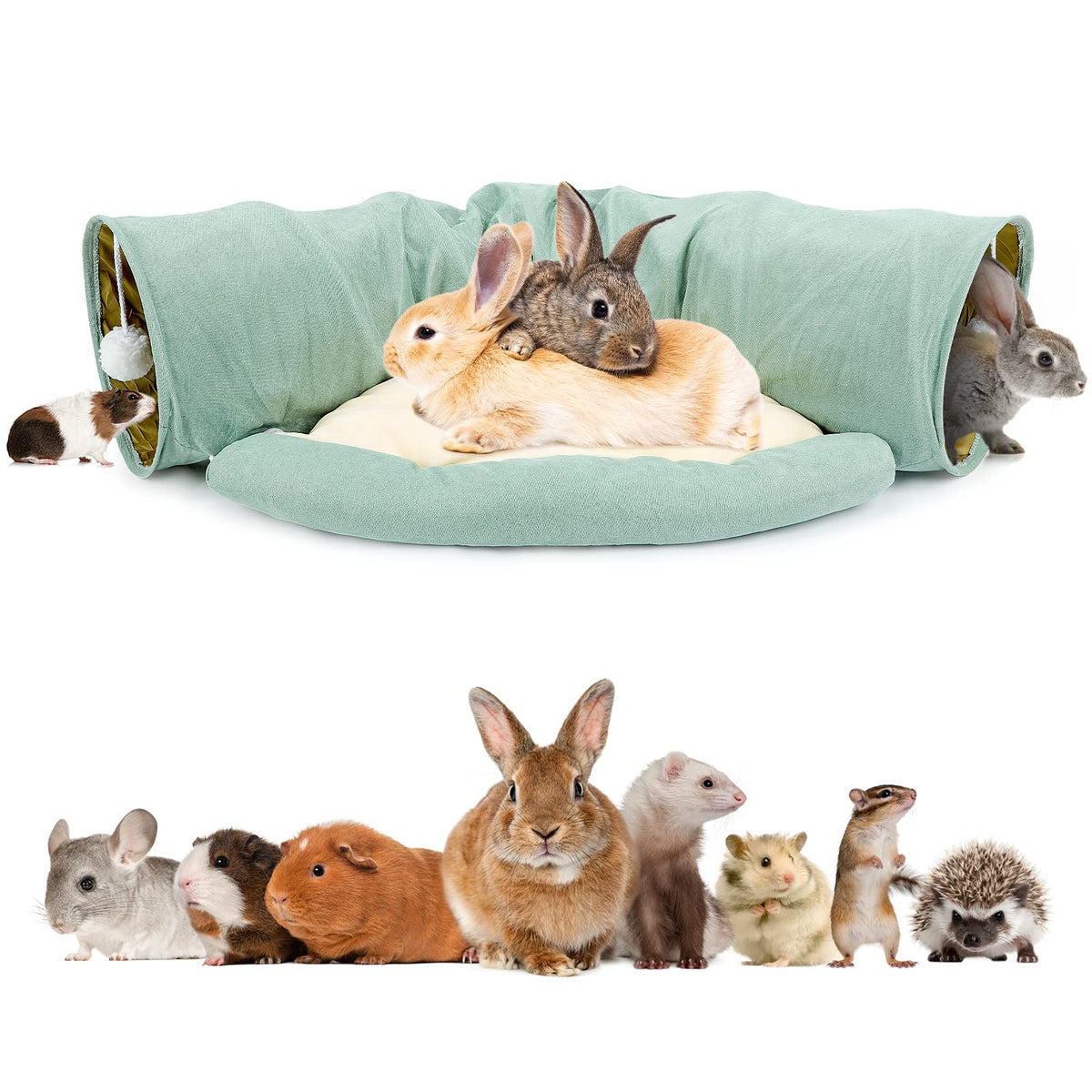 BWOGUE Bunny Tunnel Bed: diseño 2-en-1 para juego y descanso cómodo
