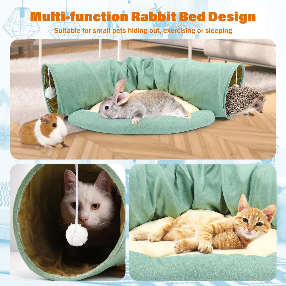 BWOGUE Bunny Tunnel Bed: juguete de bola incorporado para entretenimiento suave