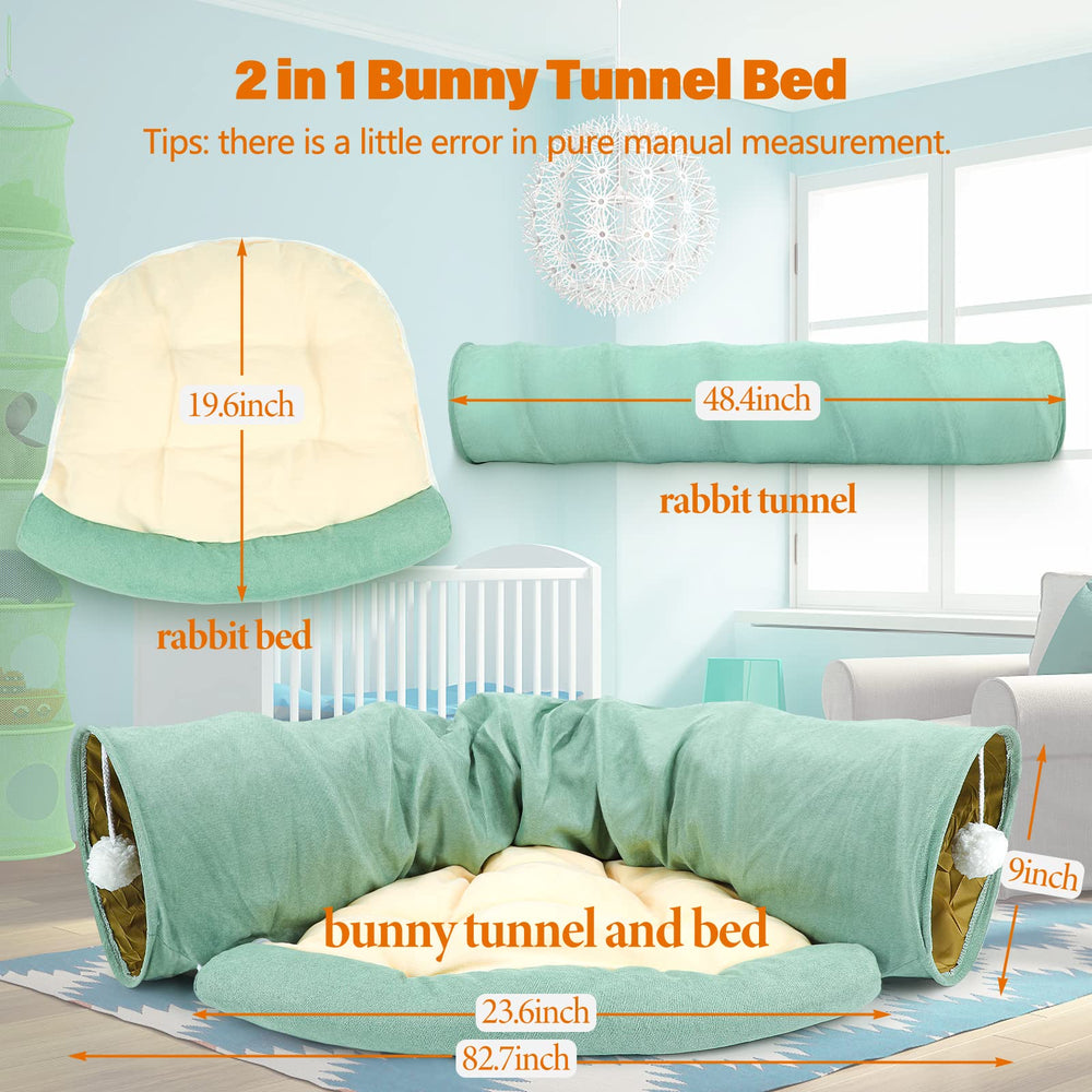 BWOGUE Bunny Tunnel Bed: tunel colapsable para almacenamiento y viaje cómodo