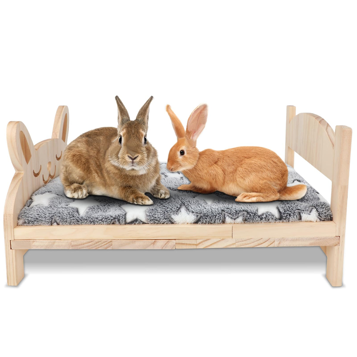 BWOGUE cama conejo grande de madera, plegable para interior