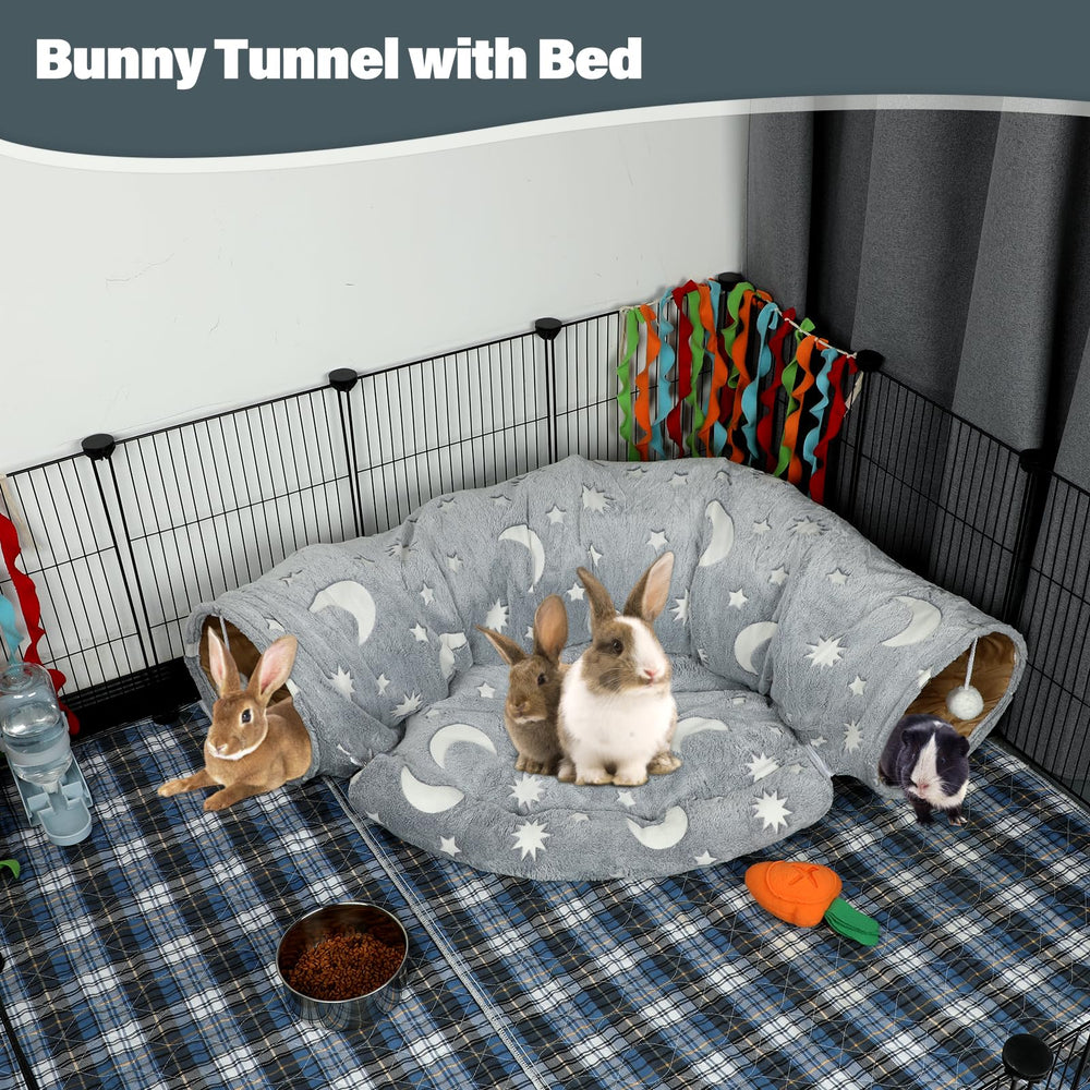 BWOGUE Cama-Túnel para conejos: medidas largas para mascotas pequeñas.