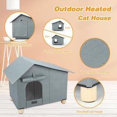 BWOGUE casa-gato-caliente-elevada-exterior, material impermeable y estructura resistente