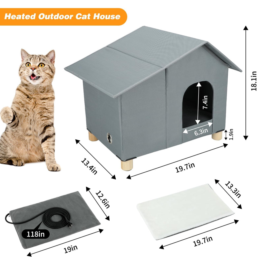 BWOGUE casa-gato-caliente-elevada-lateral, protege del viento y la lluvia
