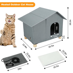 BWOGUE casa-gato-caliente-elevada-lateral, protege del viento y la lluvia