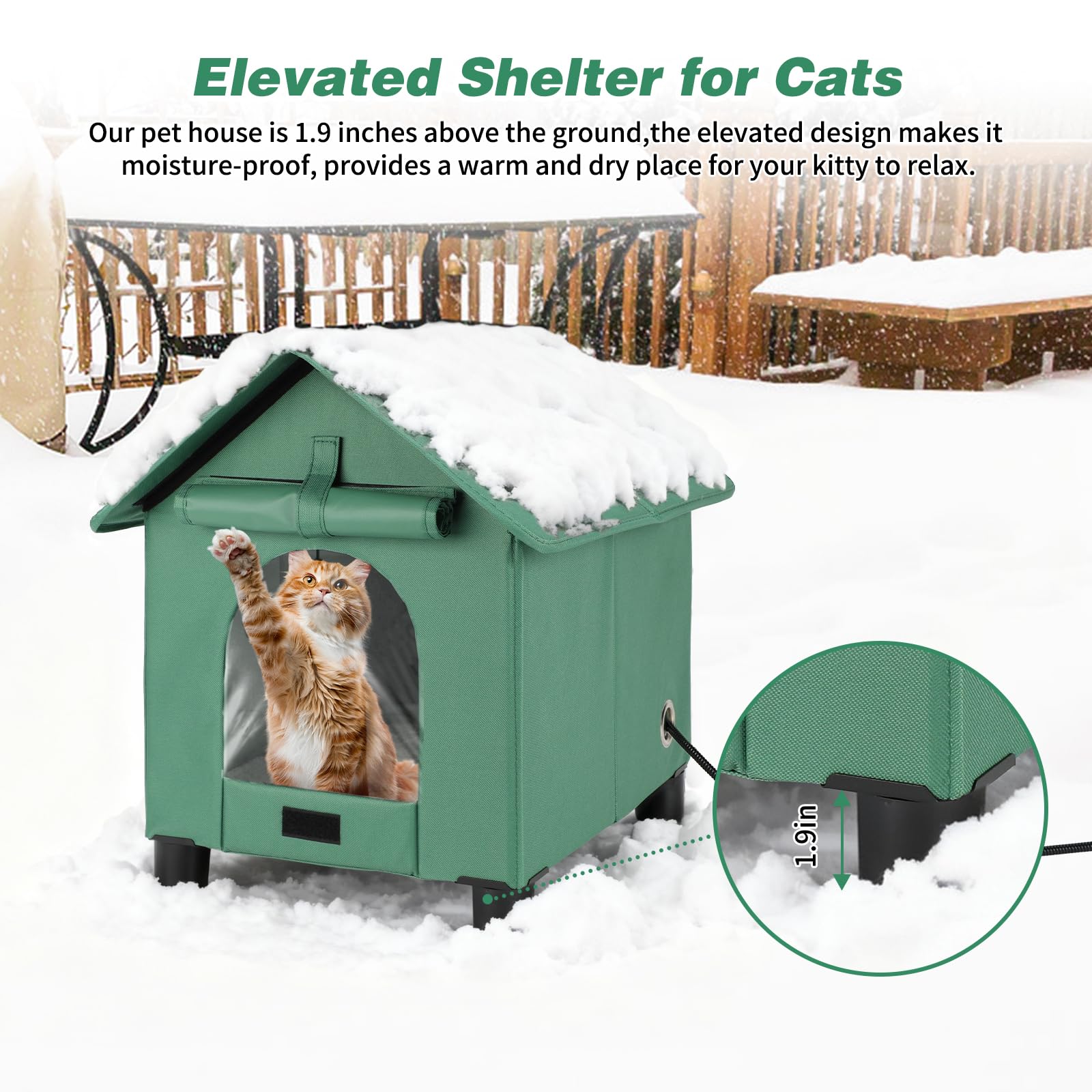 BWOGUE casa-gato-cama-calentador: calor constante con almohadilla para mayor confort.
