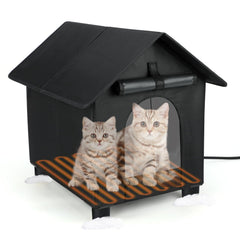 BWOGUE, casa para gato exterior elevada con calefacción para mantener calor al aire libre.