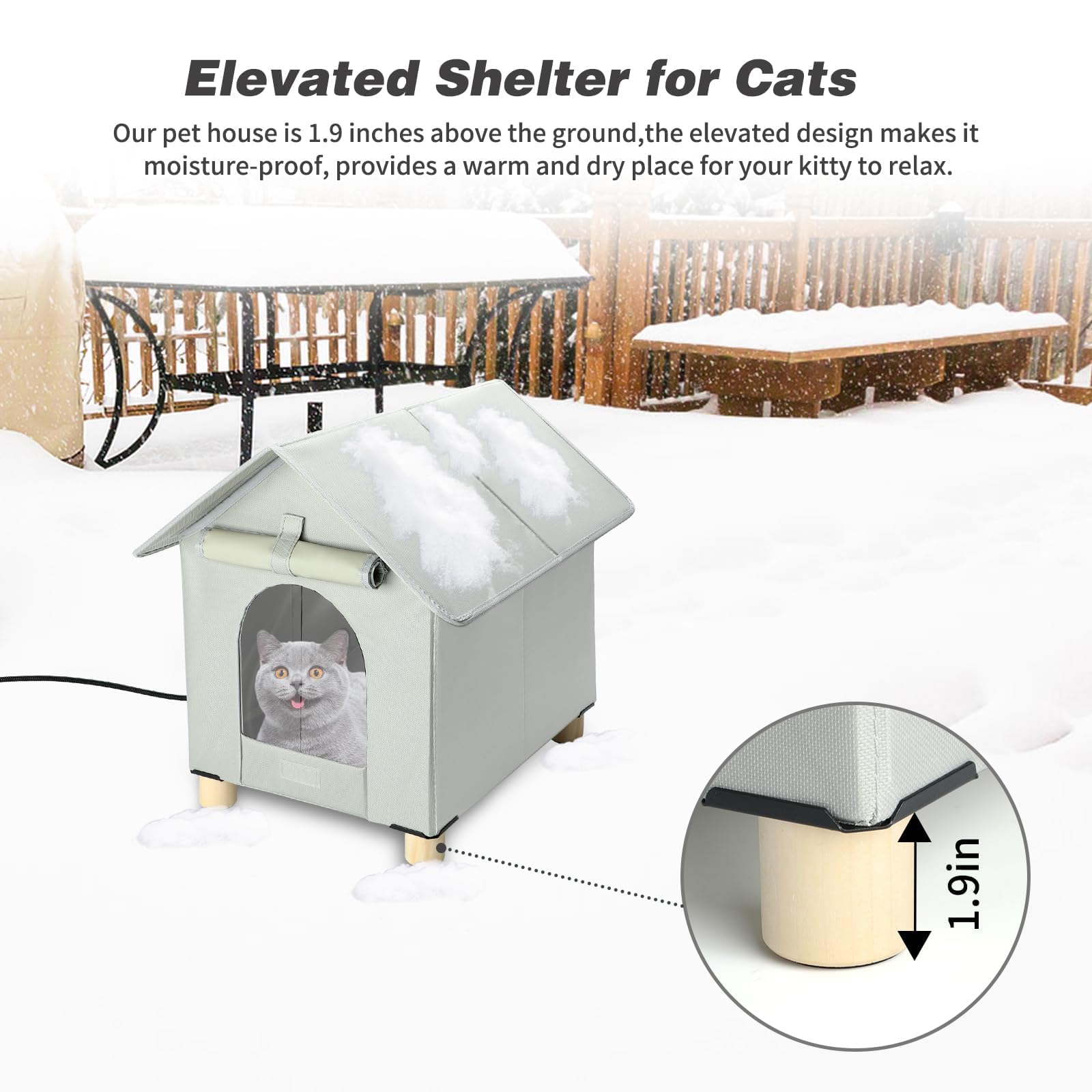 BWOGUE casa-gato-exterior-entrada-doble: mayor ventilación y rutas de escape seguras