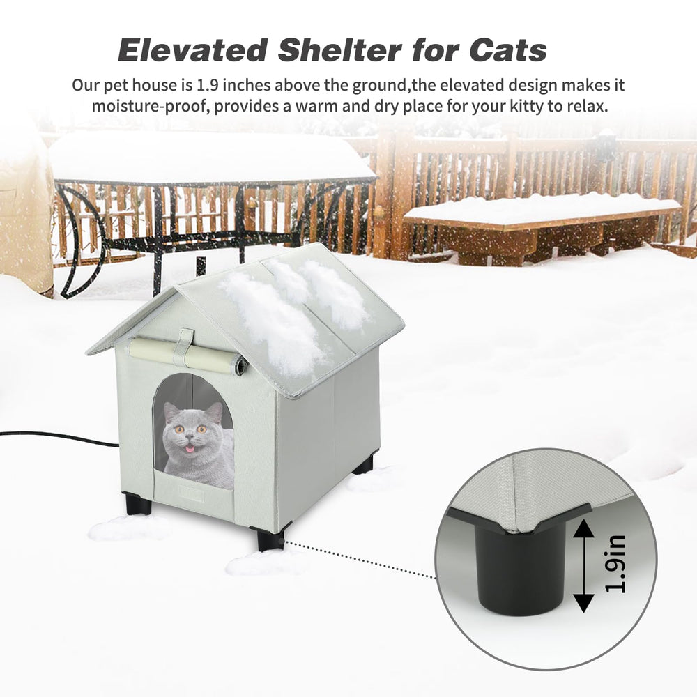Casa impermeable BWOGUE para gatos exteriores protege contra lluvia