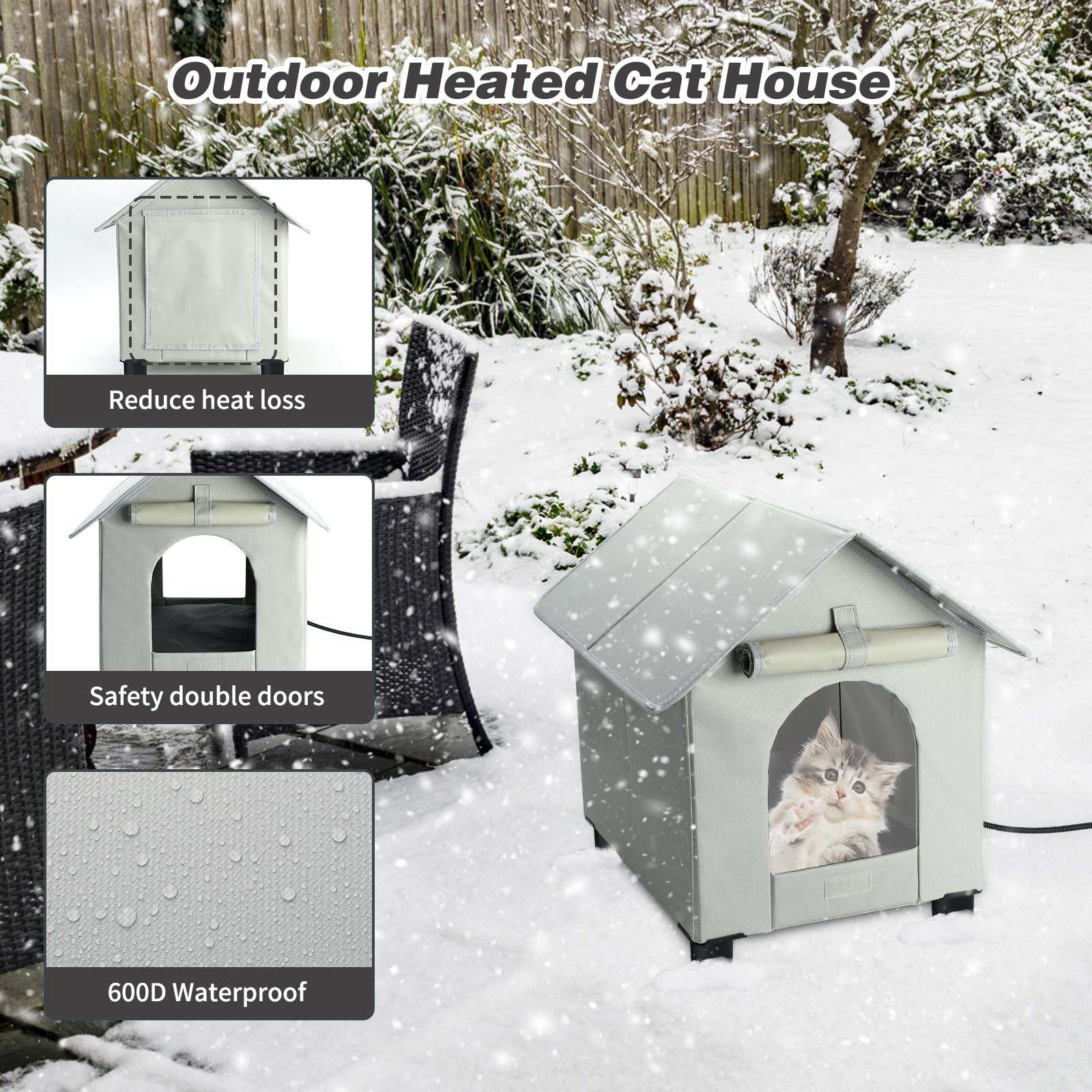 Base elevada BWOGUE mantiene al gato seco y cómodo al aire libre