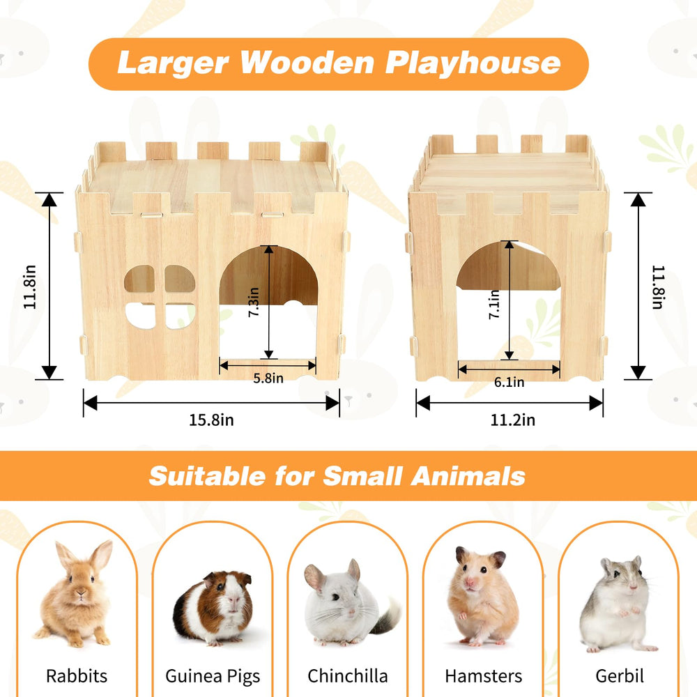 BWOGUE castillo conejo dos puertas, acceso fácil para tus mascotas
