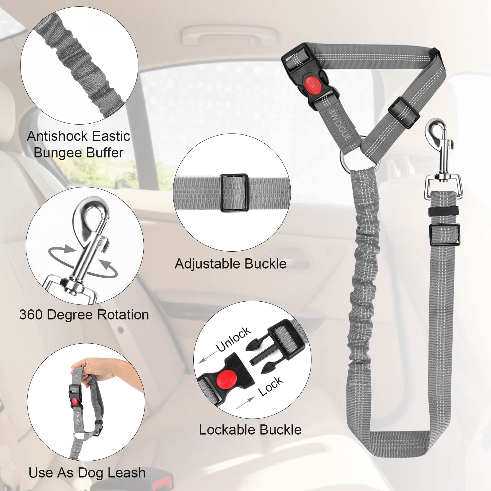 BWOGUE cuerda elástica bungee que absorbe tirones para trayectos más suaves.