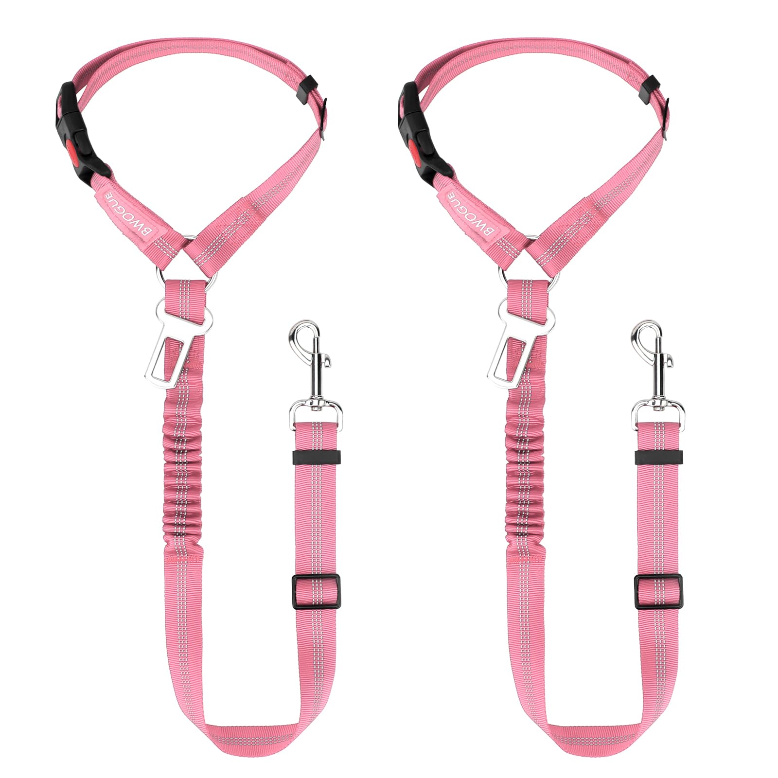 BWOGUE Cinturón para perro en coche con amortiguador elástico para mayor seguridad.