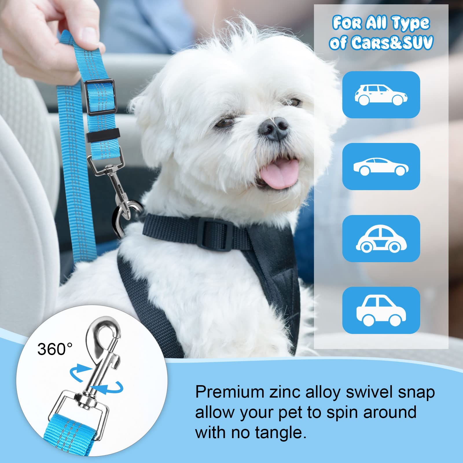 BWOGUE correa elastica reduce sacudidas, mejor experiencia de viaje para tu mascota.