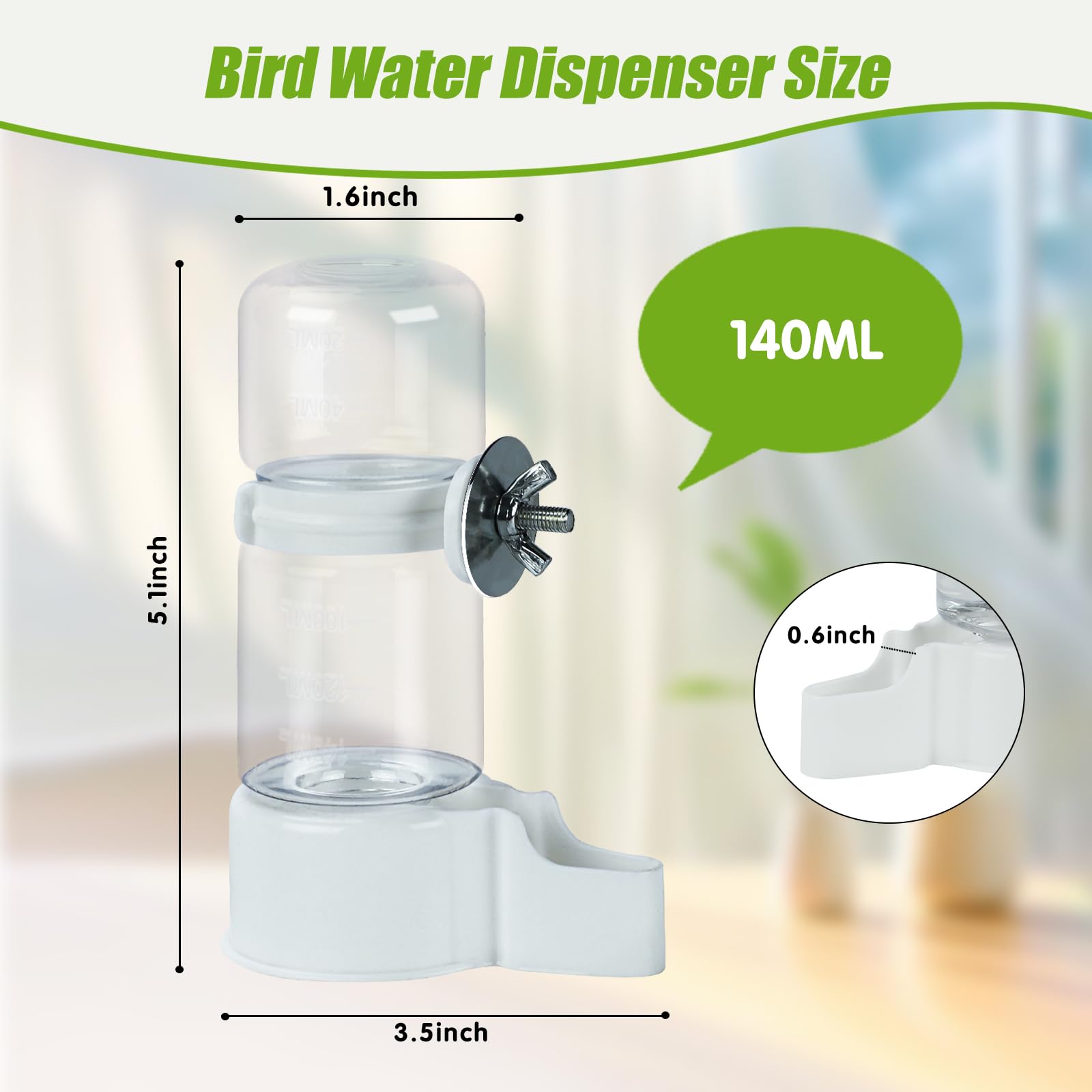 BWOGUE dispensador-agua-jaula-trasparente facilita ver el nivel de agua