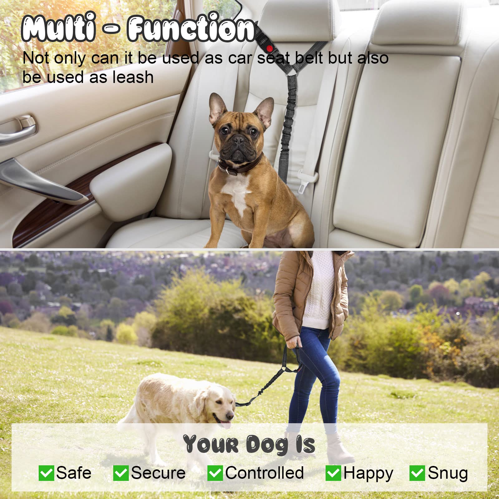 BWOGUE longitud ajustable para diferentes tamaños de mascotas.