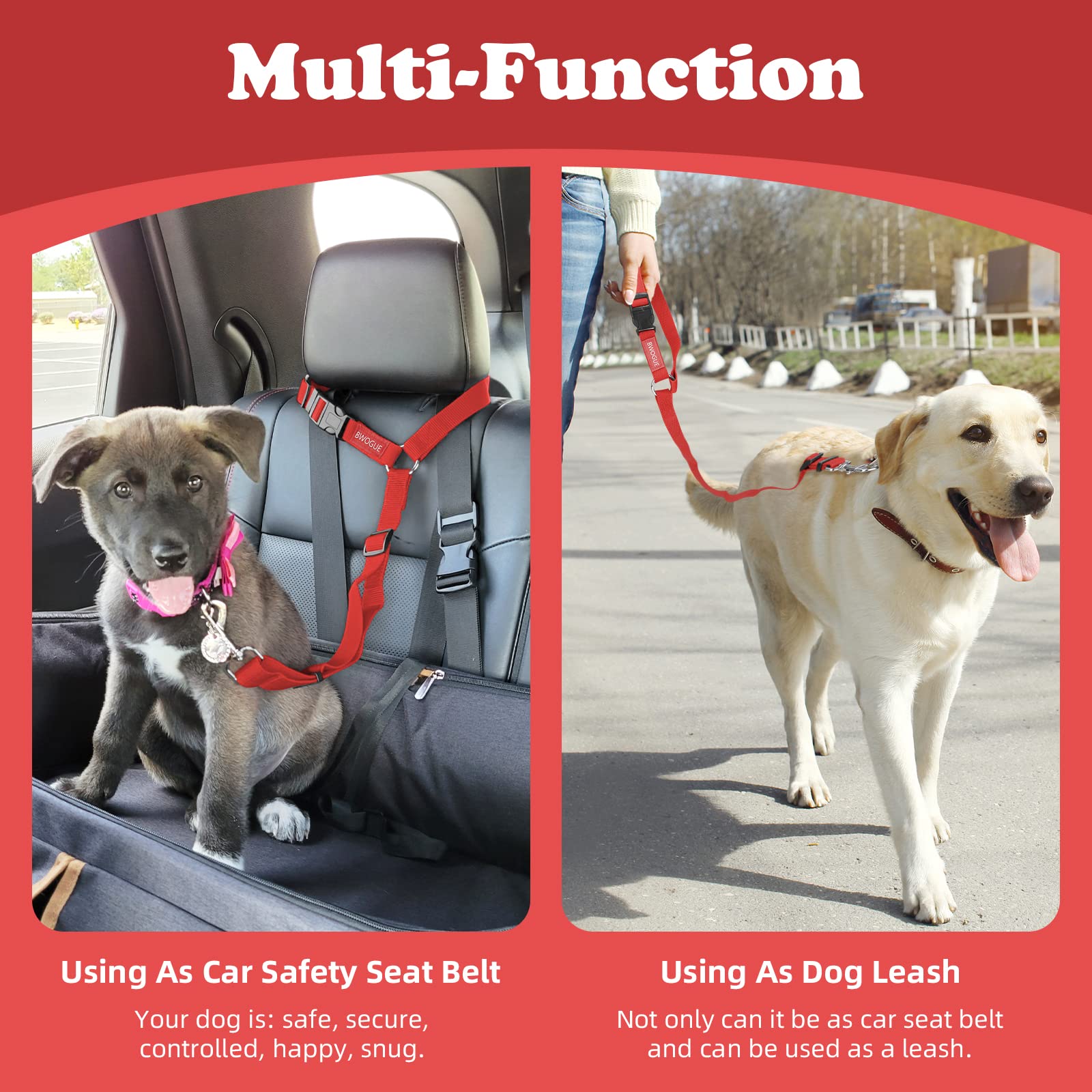 BWOGUE sistema convertible a correa manual: ideal para paseos o seguridad en coche.