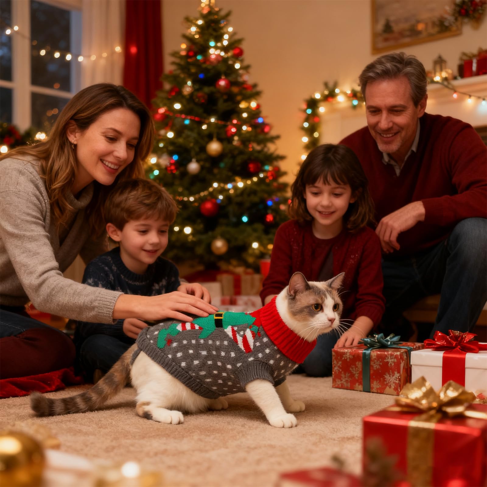 BWOGUE suéter para gato o perro, estilo navideño y cómodo.