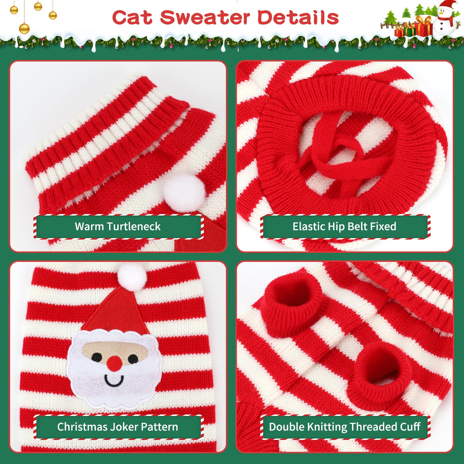 BWOGUE sudadera navidad gato payaso, estilo adorable para fiestas.
