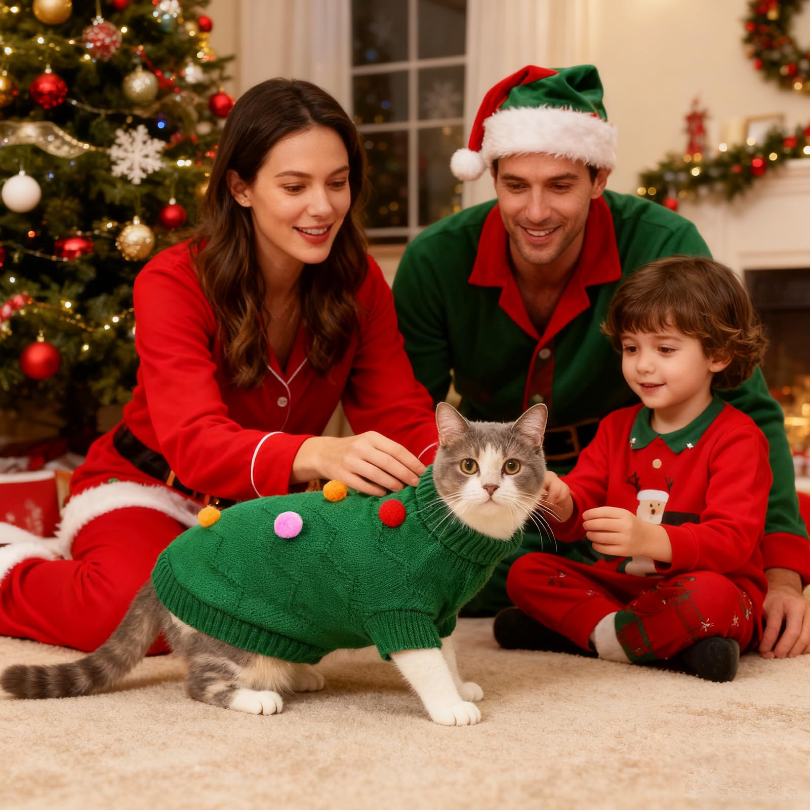 BWOGUE uso interior árbol Navidad, perfecto para celebraciones en casa junto al árbol.