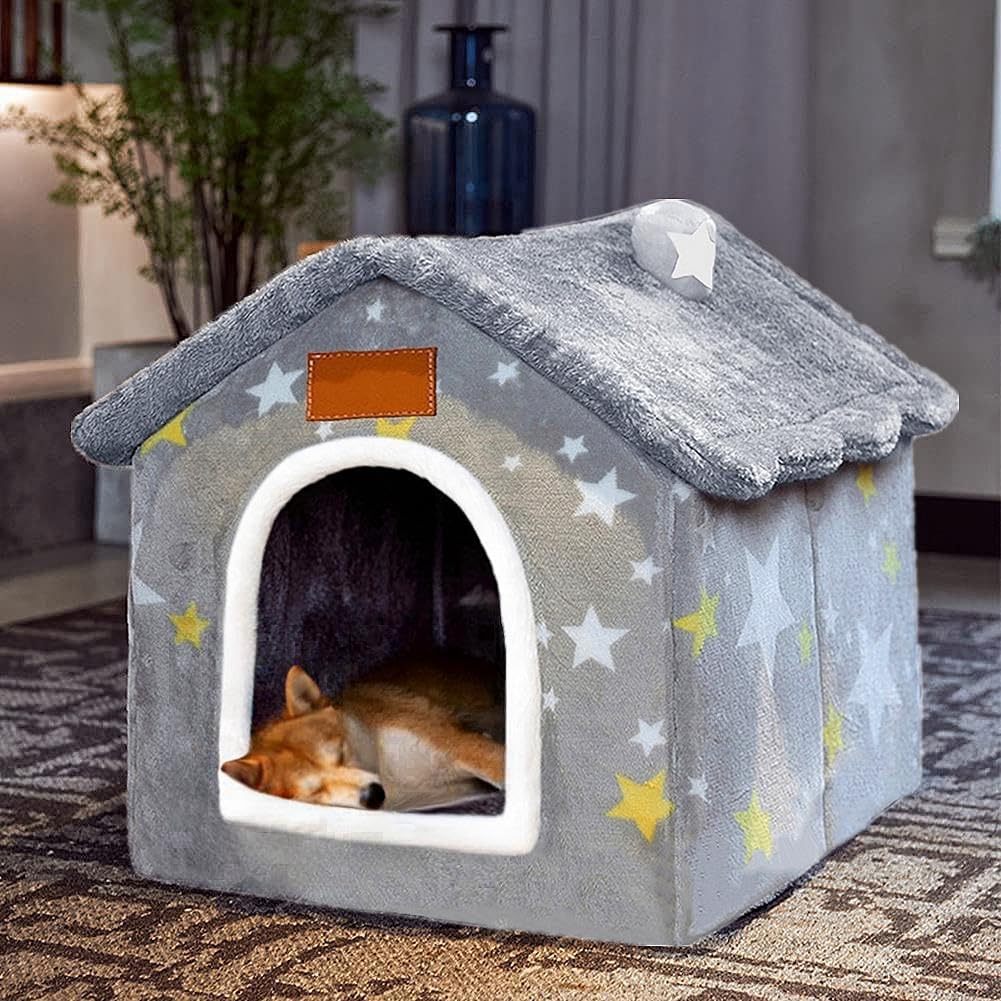 BXEBUI Casa para perros con espuma memoria 30D, plegable y cómoda.