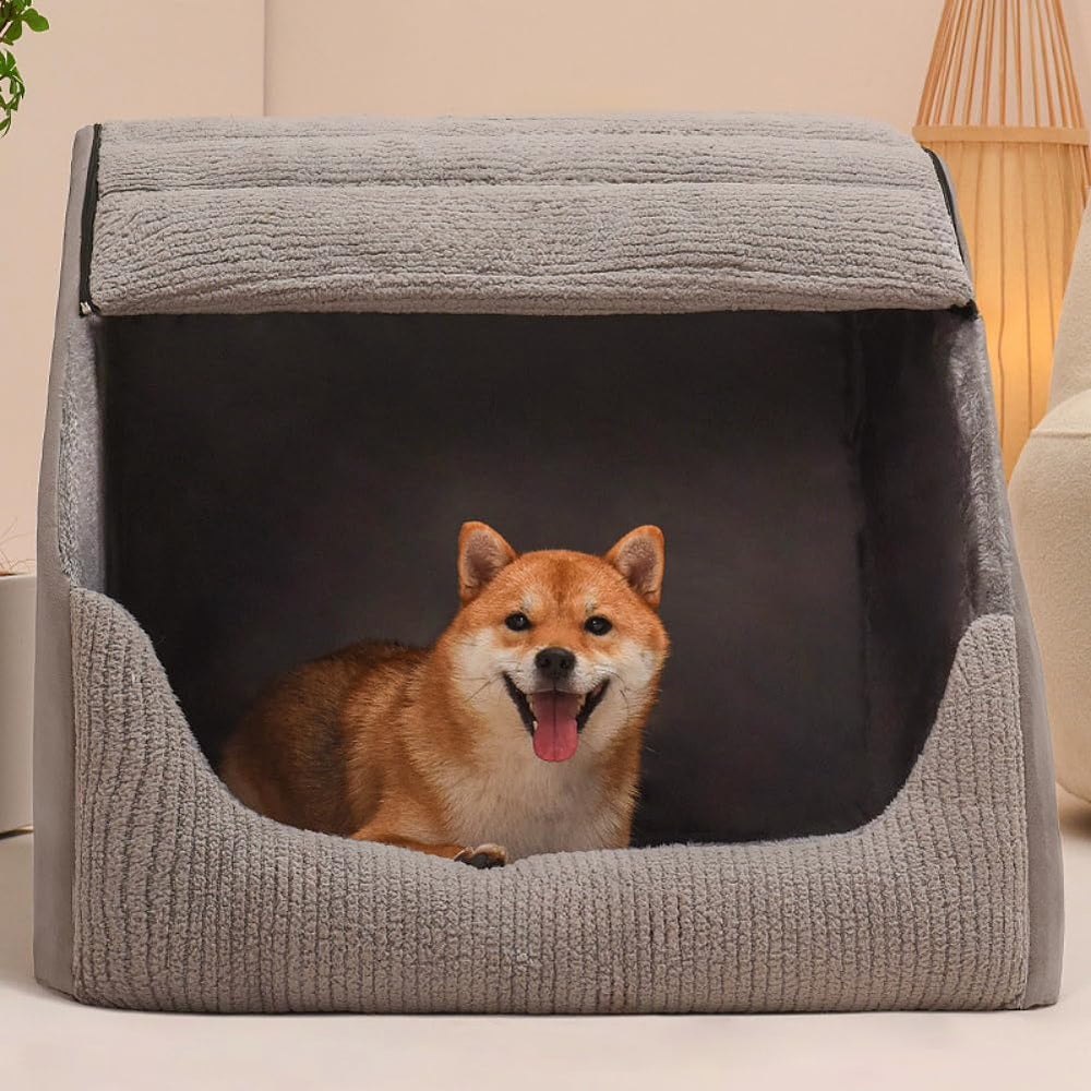 BXEBUI casa-perro-plegable-envuelta-plush