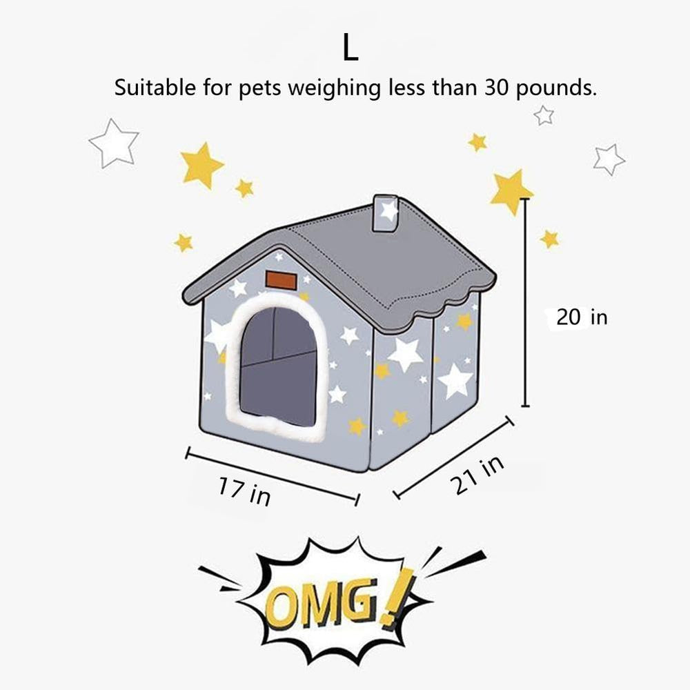 Casa BXEBUI para perros, diseño plegable para guardar fácilmente.