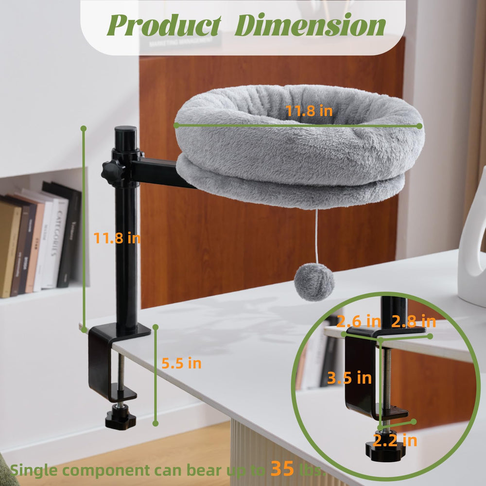 BYBYME Cama de Escritorio para Gatos altura ajustable para adaptar el área de descanso