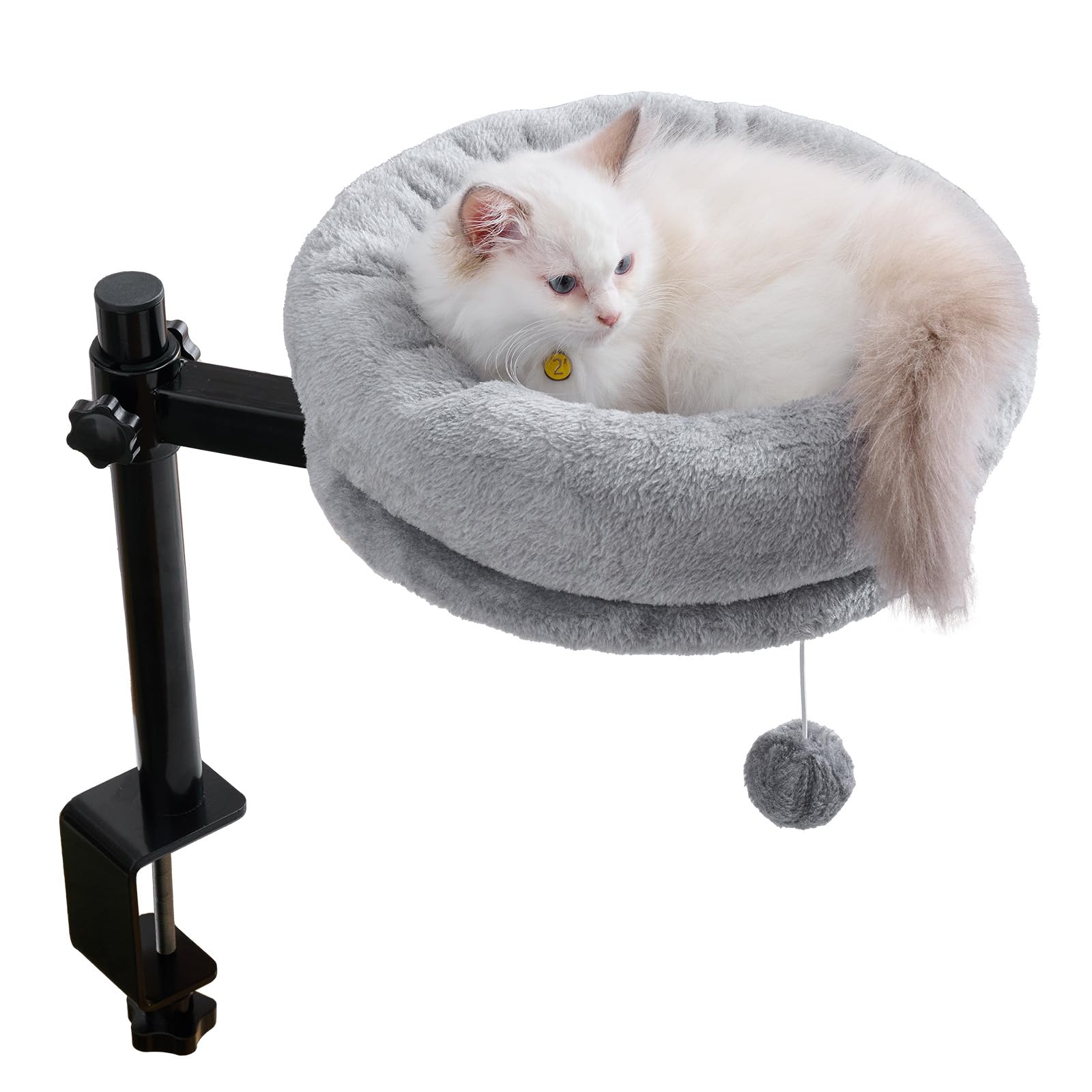 BYBYME Cama de Escritorio para Gatos instalación fácil sin taladros para tu mesa