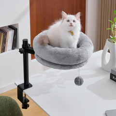 BYBYME Cama de Escritorio para Gatos plataforma 18x12 en escritorio para compañía durante el trabajo